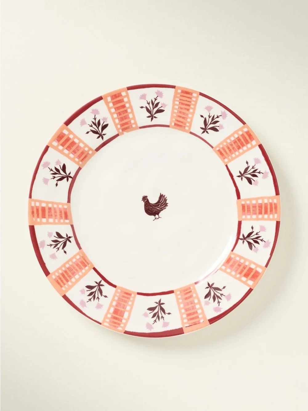 Anthropologie Millie Plate Set Salad Dessert Lunch Farm Bunny Cow Chicken